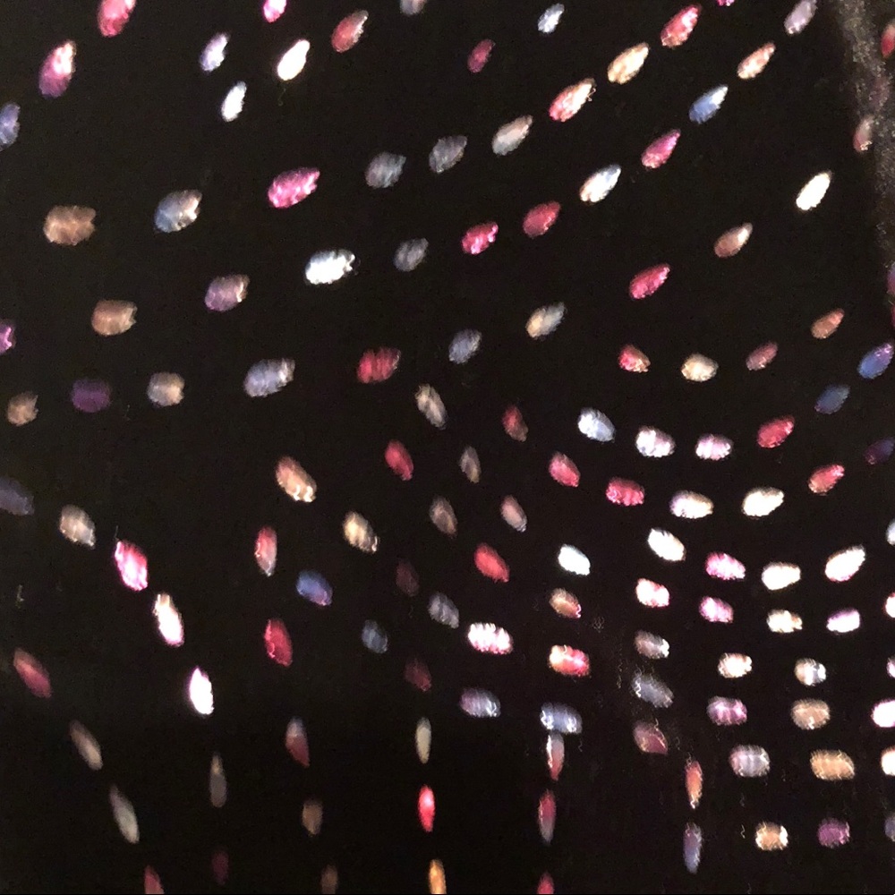 Black velvet pants - purple/pink/silver sparkle